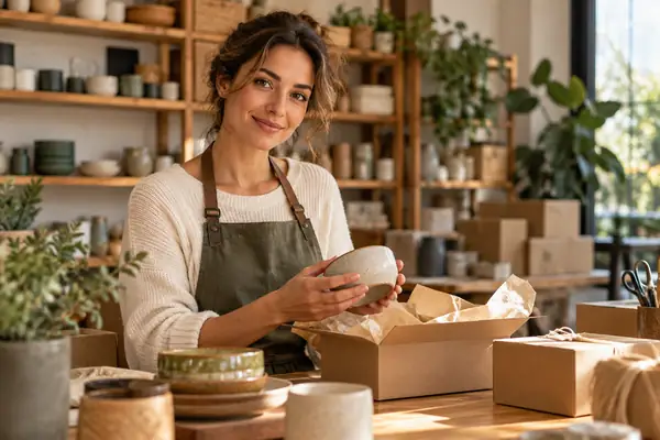 Retrato de Nora, propietaria de una tienda online